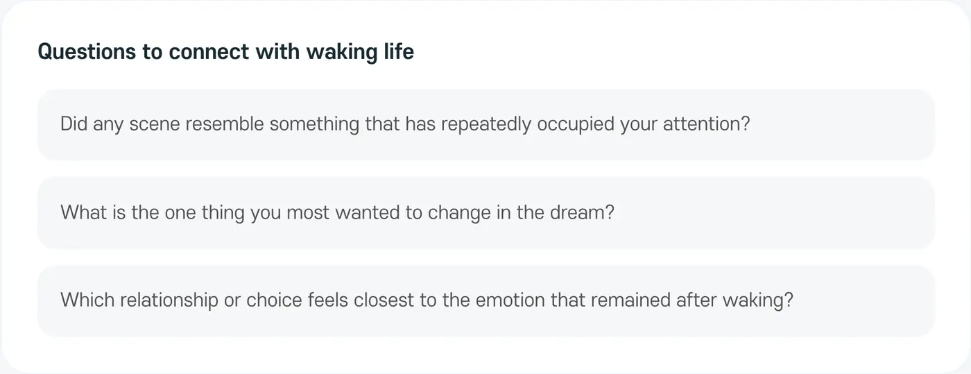 Questions to connect with waking life