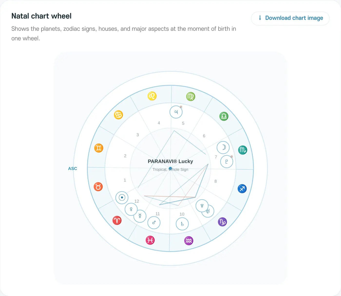 Natal chart wheel