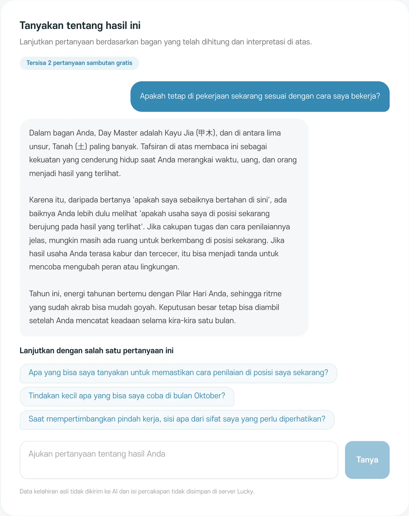 Contoh jawaban. Jawaban di layar ini dibuat sebagai contoh untuk penjelasan
