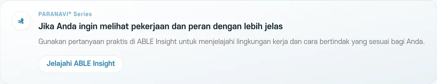 Di bawah hasil ada informasi layanan PARANAVI® yang membantu Anda membawa pilihan saat ini ke langkah nyata berikutnya