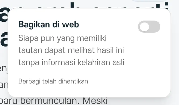 Berbagi sudah dihentikan