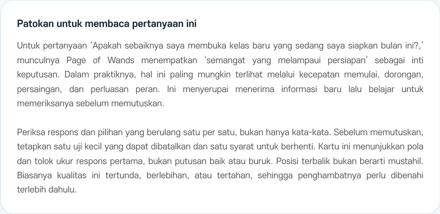 Patokan untuk membaca pertanyaan ini