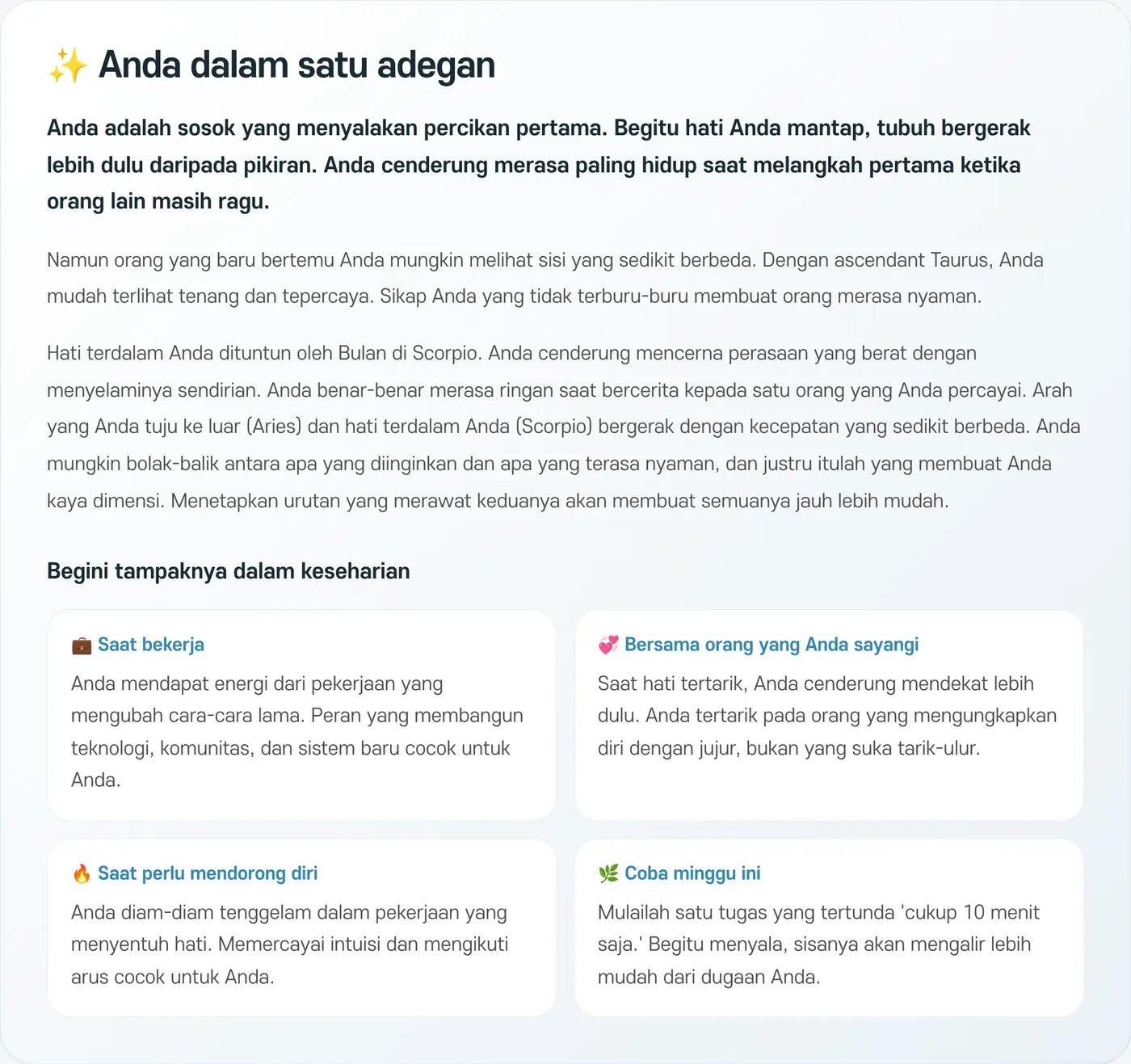 Anda dalam satu adegan. Ditampilkan juga bagaimana hal ini bisa muncul dalam keseharian