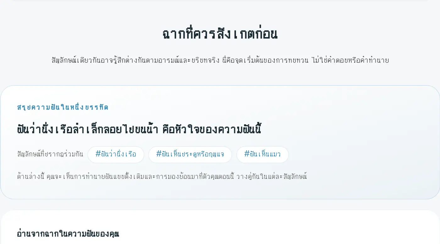 สรุปความฝันในหนึ่งบรรทัด พร้อมสัญลักษณ์ที่พบ