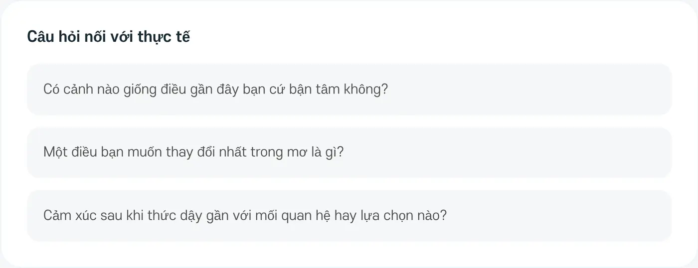 Câu hỏi nối với thực tế