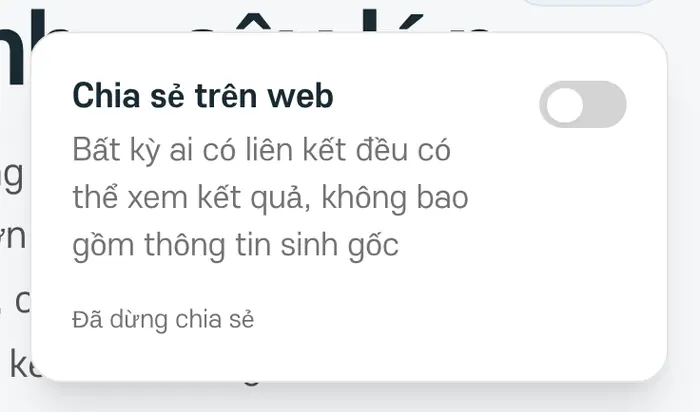 Đã dừng chia sẻ