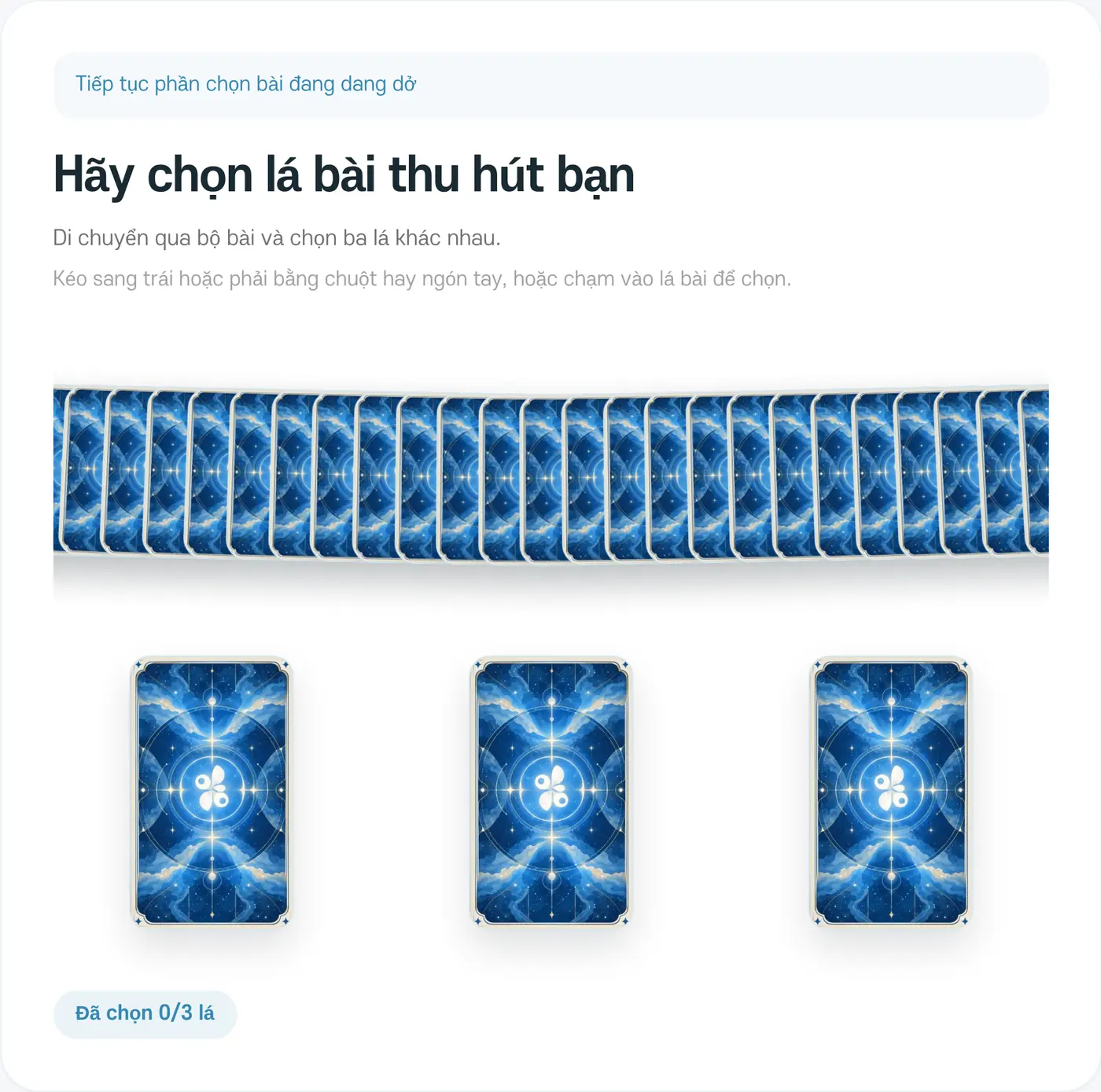 Màn hình chọn lá bài