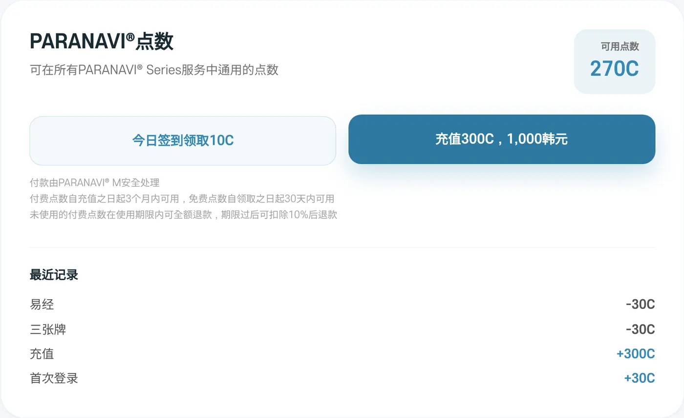 个人主页的点数卡片