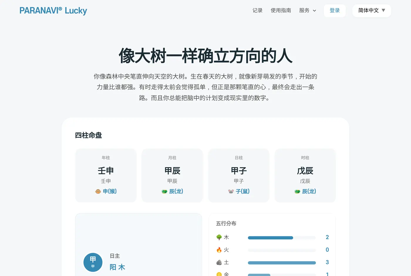 通过链接打开的结果。对方只能看到结果,看不到出生信息原文